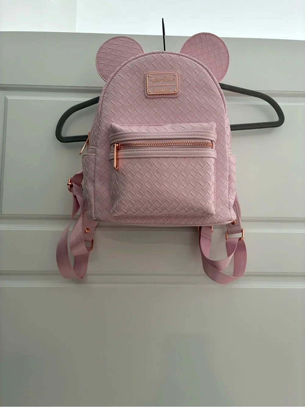 Loungefly Pink Woven Disney Backpack